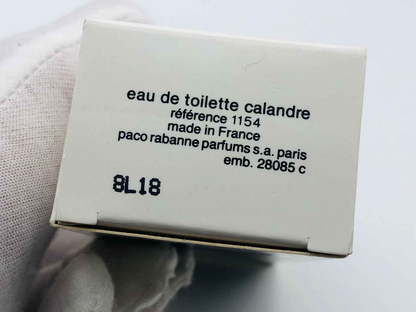Paco Rabanne Eau De Calandre Paco Rabanne, confezione da eau de toilette con informazioni di produzione