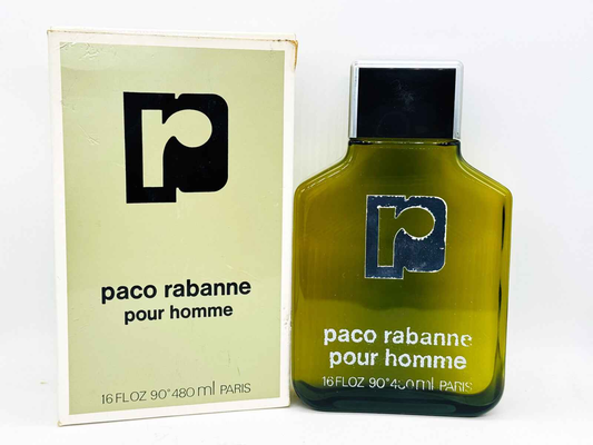 Profumo Paco Rabanne Pour Homme Vintage in flacone verde con confezione originale per uomini eleganti