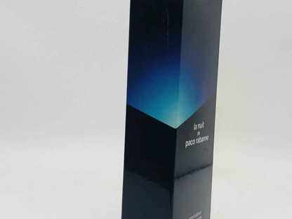 Scatola del profumo Paco Rabanne La Nuit con sfumatura blu elegante e design moderno