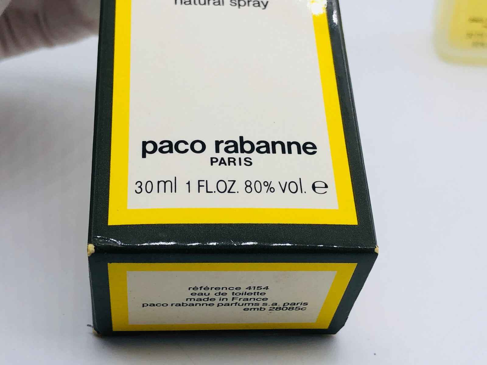 Scatola del Profumo Sport De Paco Rabanne da 30 ml con etichetta dettagliata