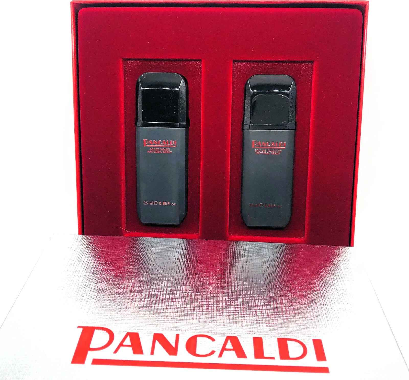 Set di due profumi Pancaldi Vintage in una elegante confezione rossa, 25ml ciascuno