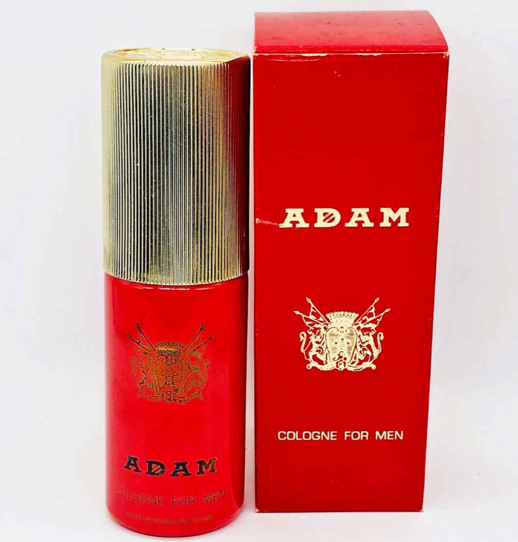 Profumo Adam Cologne Vintage in confezione rossa, flacone elegante per uomini con design classico