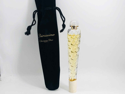 Profumo Dior Diorissimo Vintage con flacone elegante e custodia nera in velluto