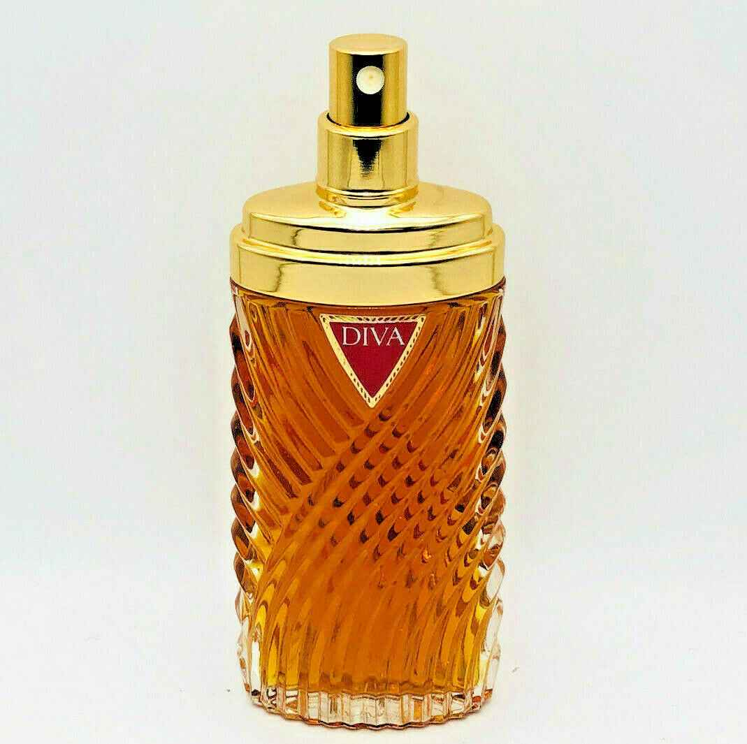 Flacone di profumo Diva Ungaro con design elegante e tonalità dorate per una fragranza raffinata