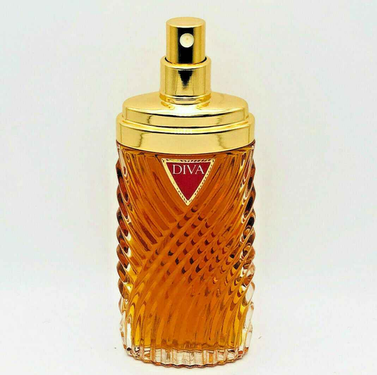 Flacone di profumo Diva Ungaro con design elegante e tonalità dorate per una fragranza raffinata