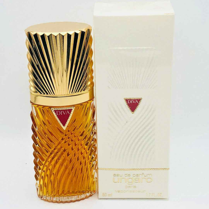 Profumo Diva Ungaro Vintage in bottiglia dorata con design elegante e confezione originale bianca