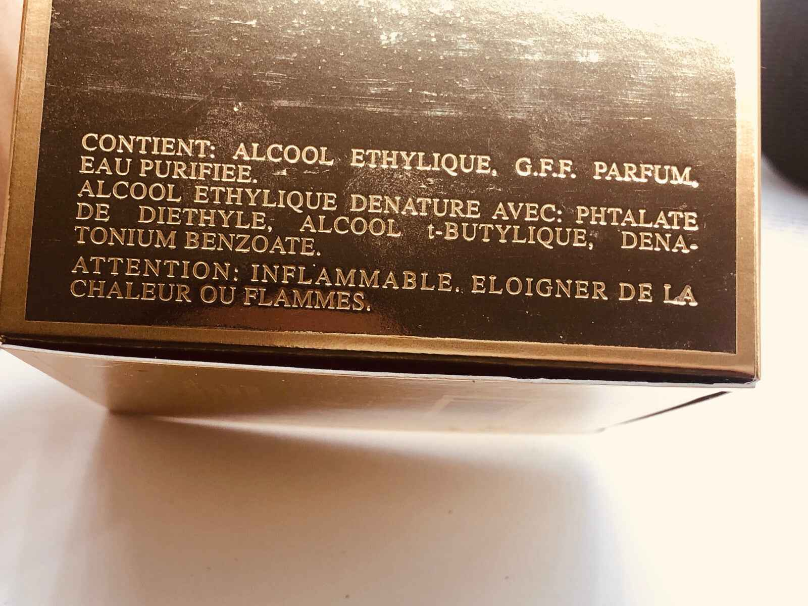 Scatola di Profumo Ferre By Ferre Vintage con ingredienti e avvertenze sul retro