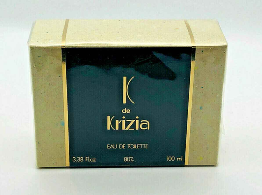 Scatola di profumo K Krizia Vintage da 100 ml con design elegante e logo dorato