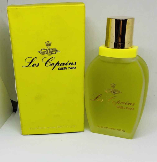 Profumo Les Copains Green Twist in flacone giallo con packaging coordinato per freschezza e vitalità
