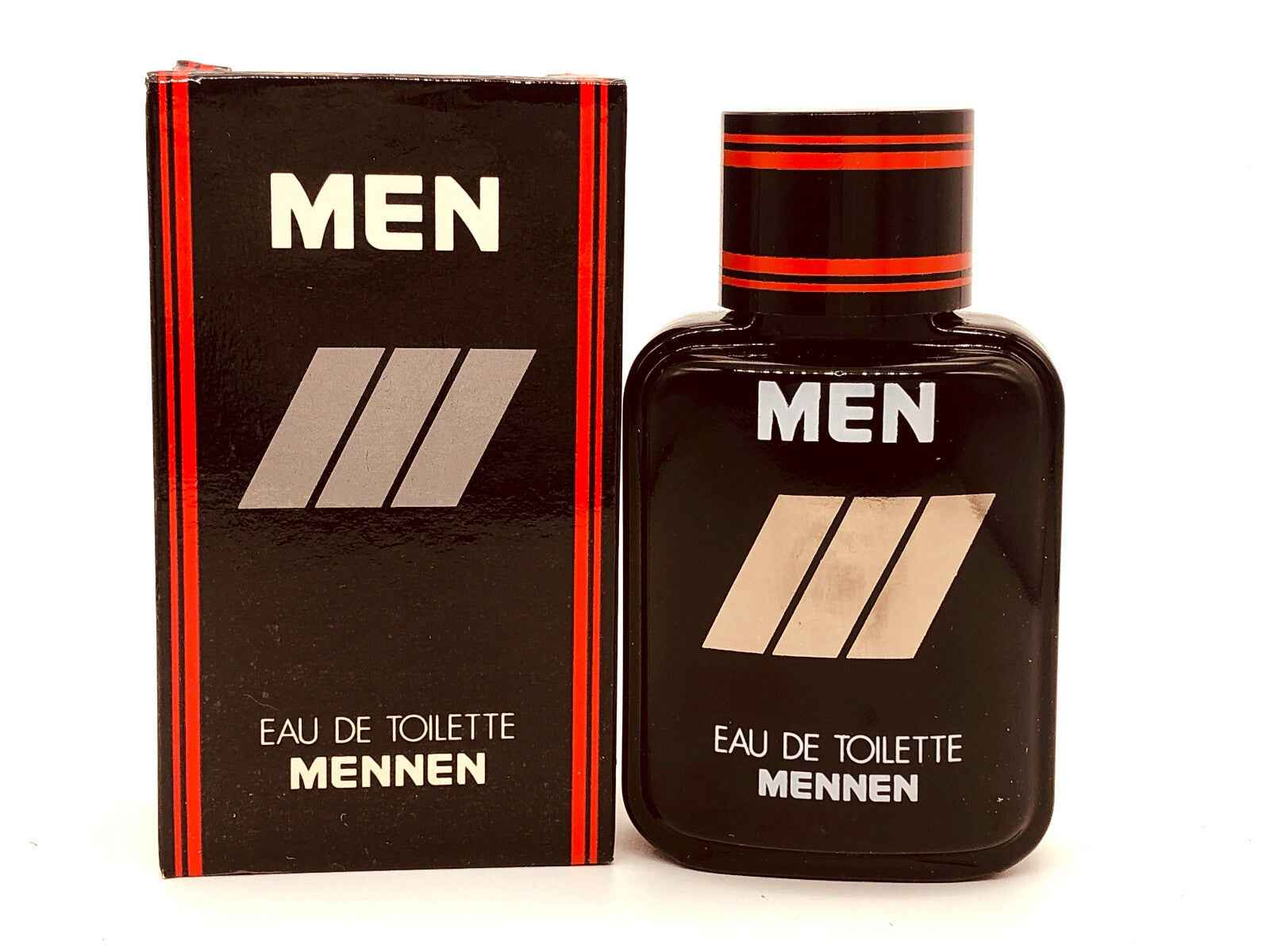 Profumo Mennen Men in flacone nero con scatola, ideale per uomini in cerca di freschezza