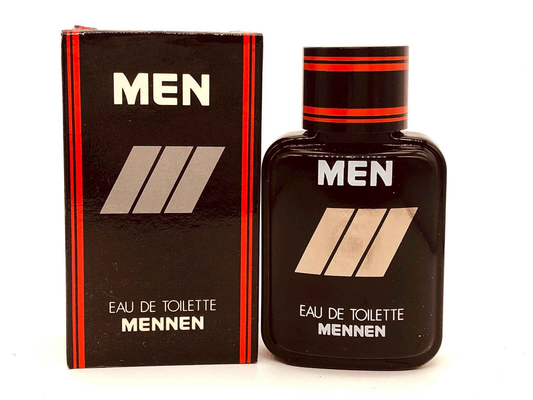 Profumo Mennen Men in flacone nero con scatola, ideale per uomini in cerca di freschezza