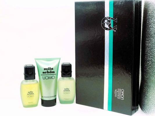 Set regalo Profumo Mila Schon Uomo con profumo e gel doccia in confezione elegante