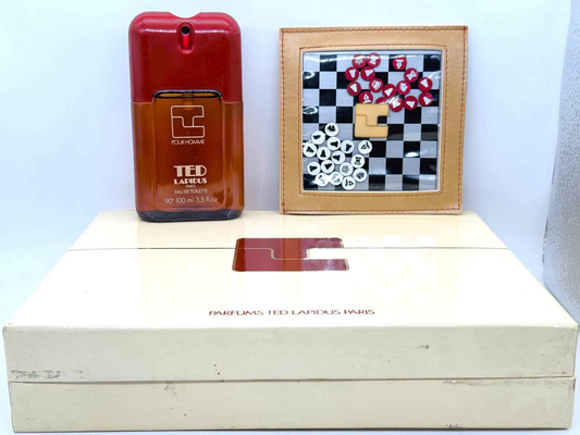 Profumo Ted Lapidus Pour Homme Vintage con confezione di lusso e design elegante.