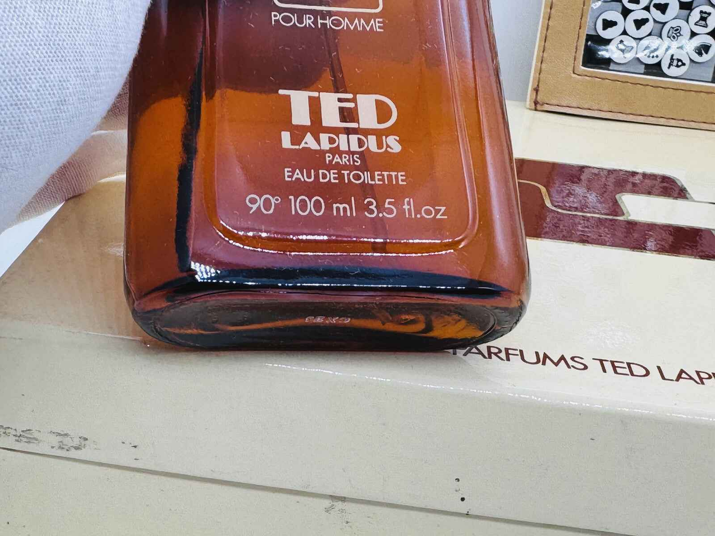 Flacone di Profumo Ted Lapidus Pour Homme Vintage da 100 ml in confezione elegante