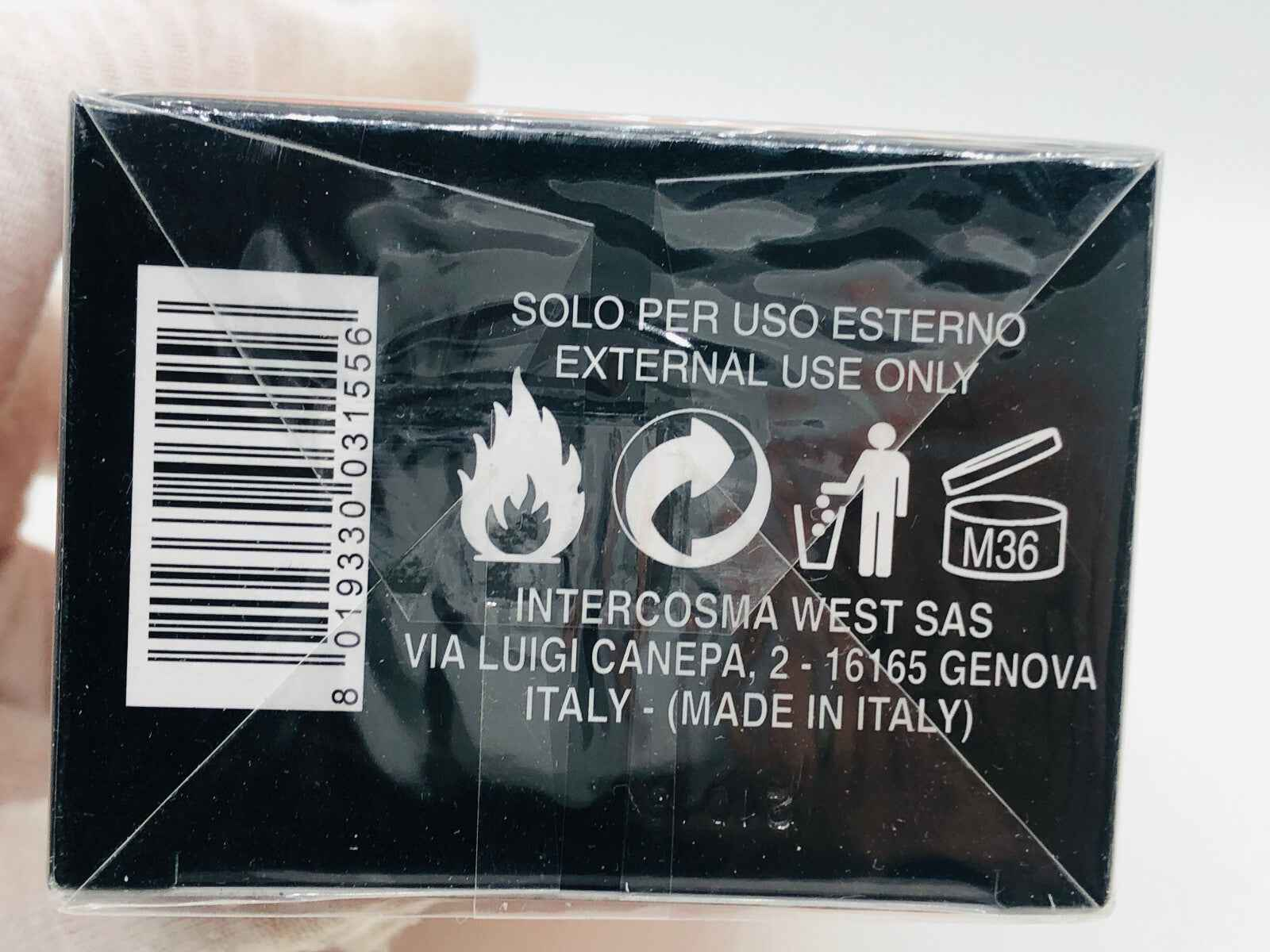 Confezione del profumo Veejaga Hascish For Men con istruzioni e informazioni sull'uso esterno