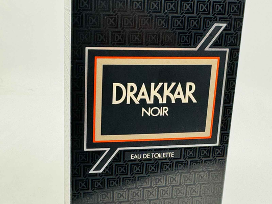 Scatola del profumo Vintage Drakkar Noir di Guy Laroche con design elegante e informazioni sul prodotto