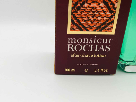 Flacone di lozione dopobarba Rochas Monsieur Pour Homme da 100 ml con confezione elegante
