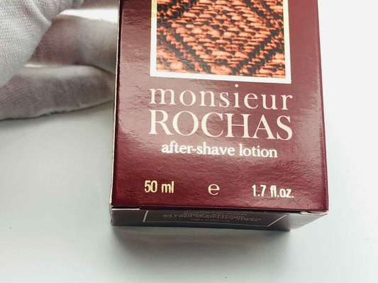 Flacone di lozione dopobarba Rochas Monsieur Vintage da 50 ml con design elegante e raffinato