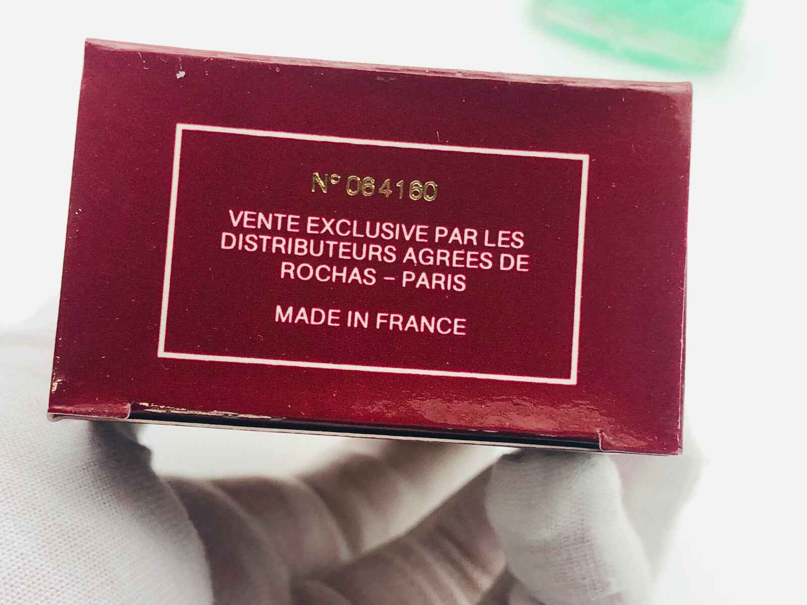 Scatola del profumo Rochas Monsieur Vintage con etichetta e informazioni in francese