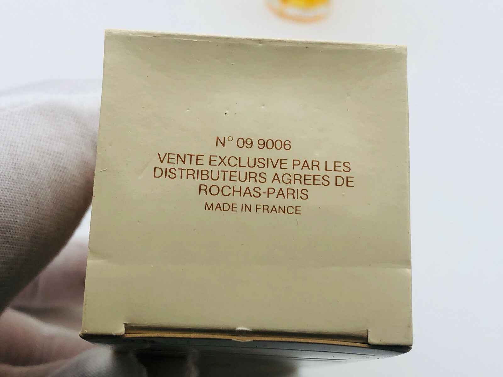 Scatola del profumo vintage Rochas Madame con dettagli di vendita e provenienza francese