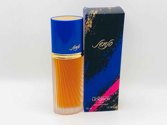 Flacone di profumo Senso Ungaro Vintage con scatola, design elegante e aroma raffinato