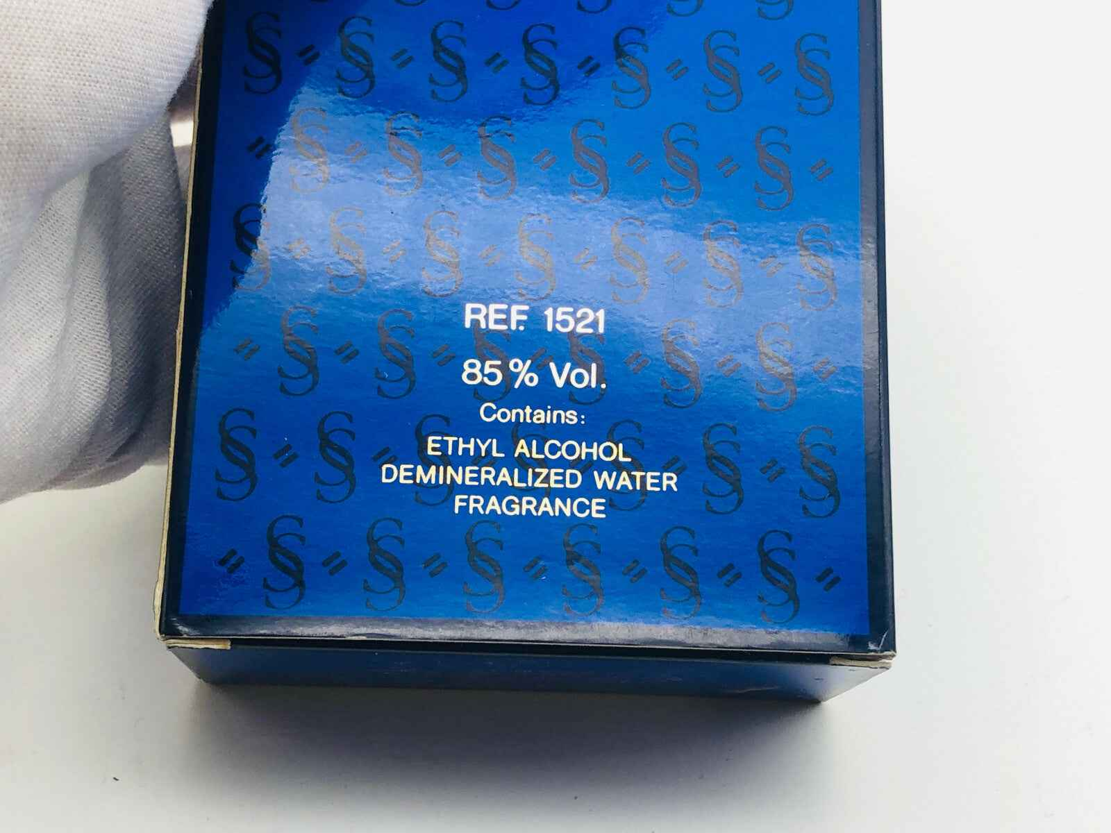 Scatola di profumo Soldano Vintage con dettagli sul contenuto e l'alcol al 85%