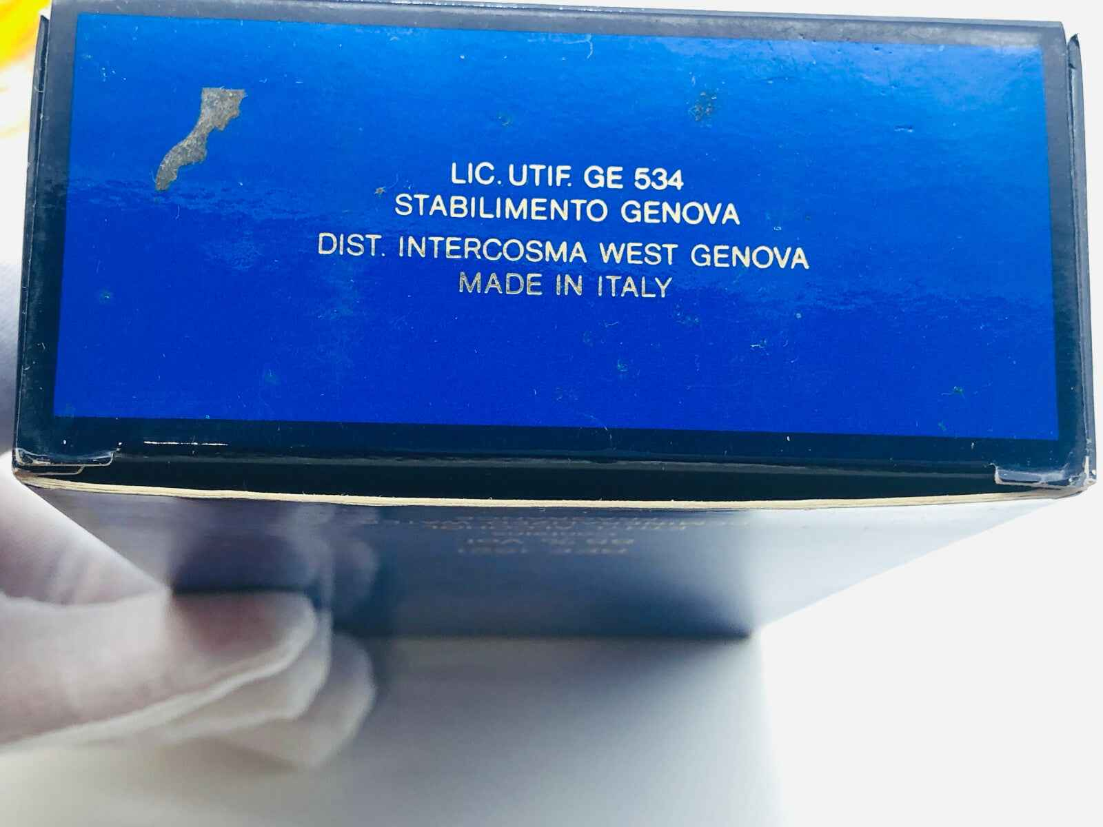 Scatola del Profumo Soldano Vintage con dettagli di produzione, Made in Italy