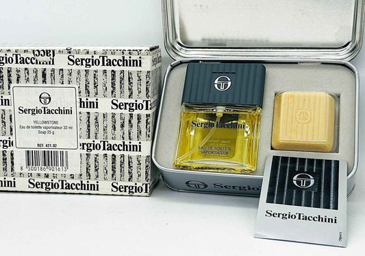 Set di profumo con Eau de Toilette Sergio Tacchini Uomo e sapone, confezione elegante in metallo
