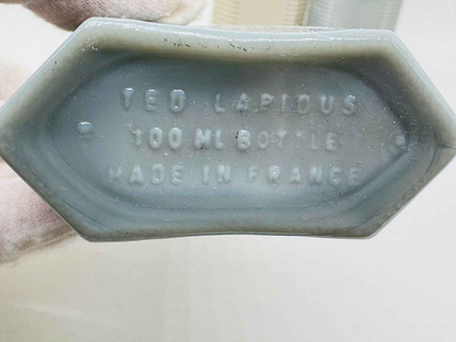 Base della bottiglia di profumo Ted Lapidus Pour Homme in vetro con incisione e origine francese