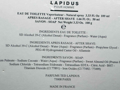 Ted Lapidus Pour Homme Eau de Toilette e After Shave in confezione elegante con ingredienti di alta qualità