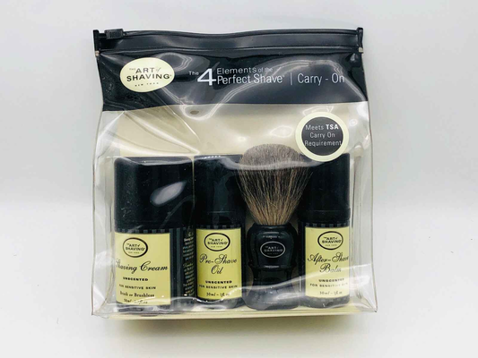 Kit da viaggio The 4 Elements Art Of Shaving con crema da barba, olio pre-barba, pennello e dopobarba