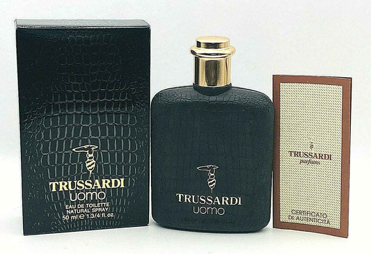 Profumo Trussardi Uomo Vintage in flacone nera con confezione elegante da 50 ml