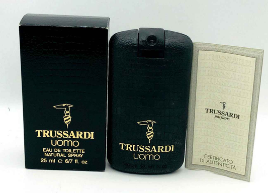 Profumo Trussardi Uomo Vintage in formato da 25 ml con astuccio elegante e certificato di autenticità