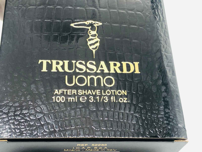 Lozione dopobarba Trussardi Uomo Vintage da 100 ml con packaging elegante e raffinato