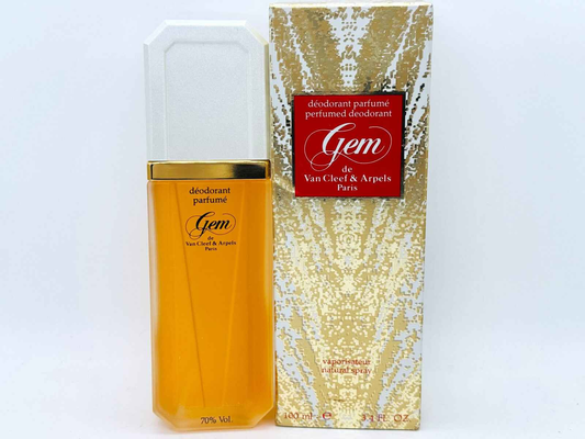 Deodorante profumato Gem Van Cleef Arpels Vintage in flacone dorato con confezione elegante
