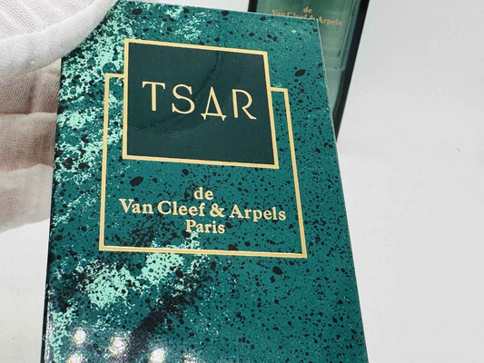 Scatola profumo Tsar Van Cleef Arpels Vintage con design elegante in verde e oro