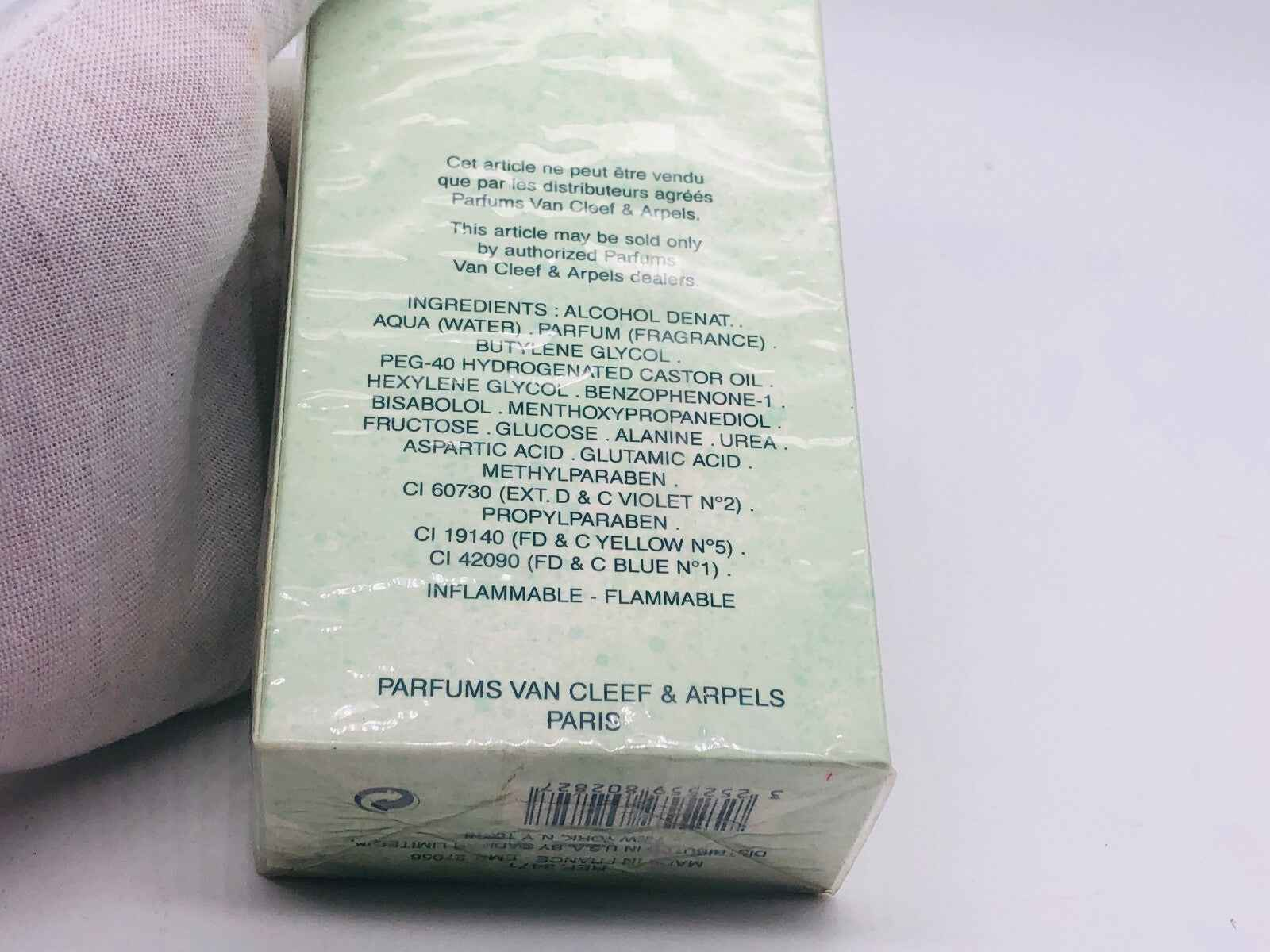 Scatola di profumo Tsar Van Cleef Arpels Vintage con ingredienti e informazioni sul prodotto