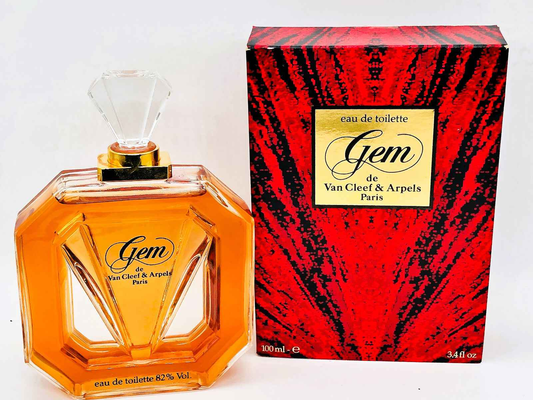 Profumo Gem Van Cleef in flacone ottagonale con confezione rossa, 100 ml di eau de toilette