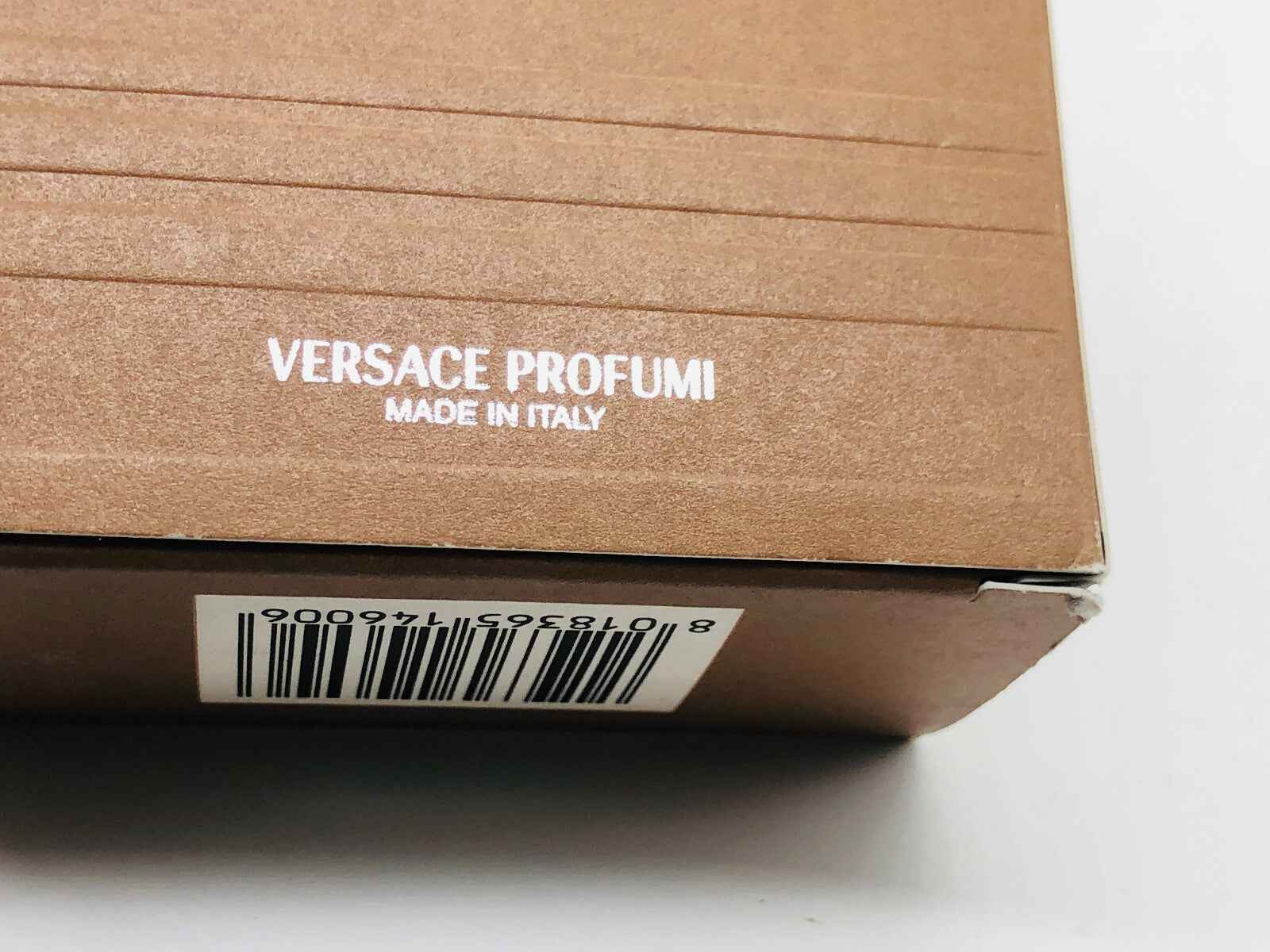 Scatola di profumo Versace Homme Vintage con etichetta Made in Italy