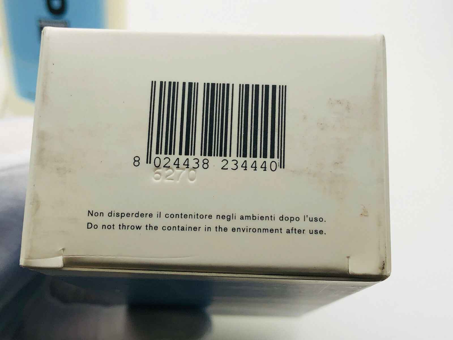 Scatola del prodotto Xpec Original Lozione Corpo con codice a barre e istruzioni per lo smaltimento