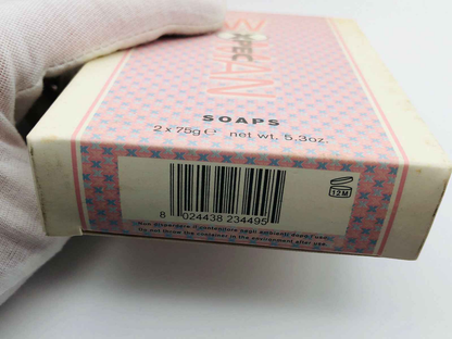 Scatola di sapone profumato XPEC con due saponi da 75g ciascuno, per una fragranza duratura